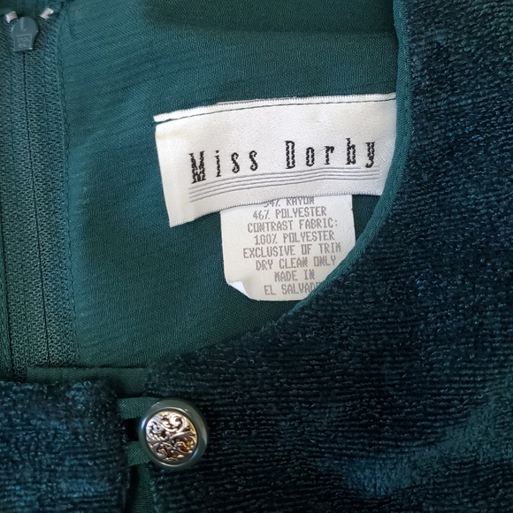 Vtg green patchwork rayon long sleeve maxi dress 8 - Picture 8 of 10